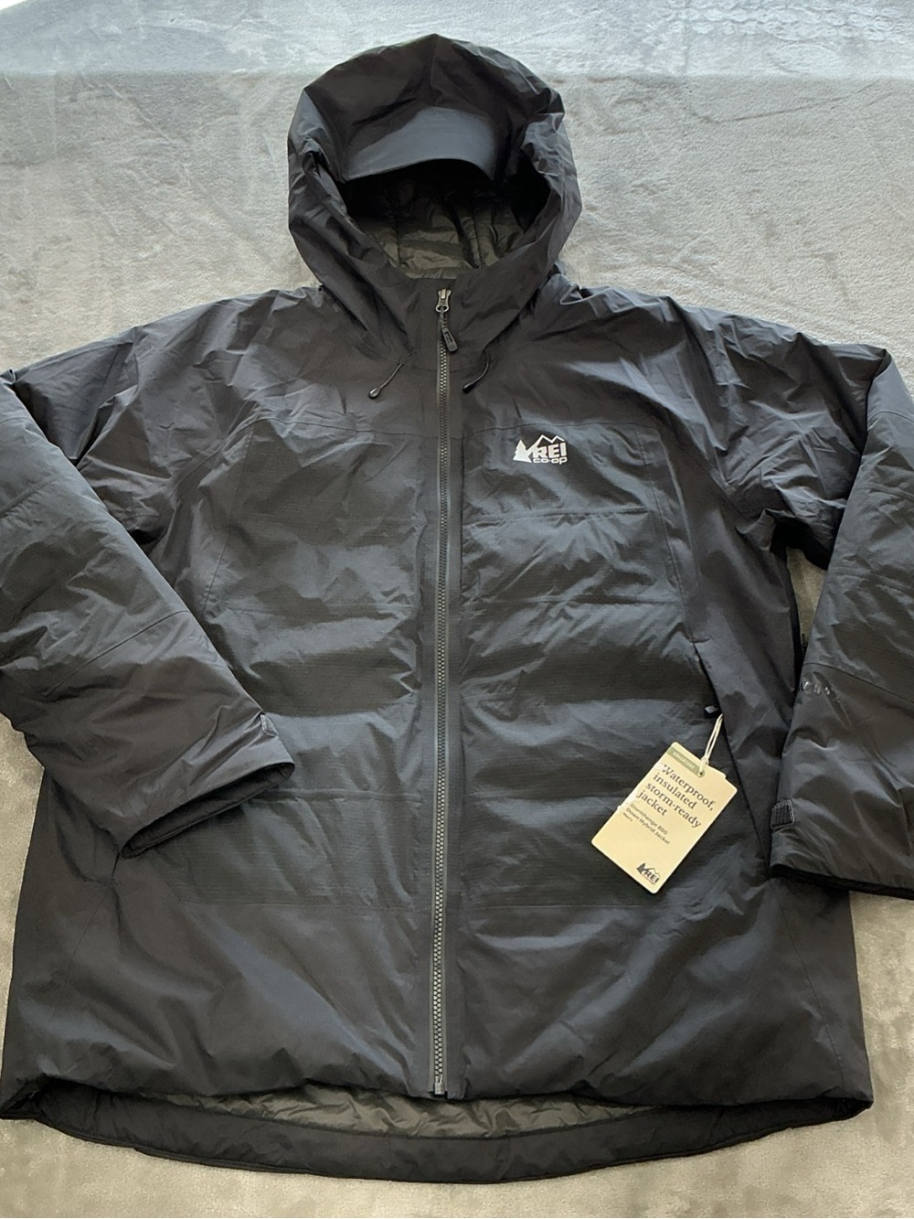 REI Coop Stormhedge 850 Down Hybrid Jacket Men’s Large Black outdoor casual NEW